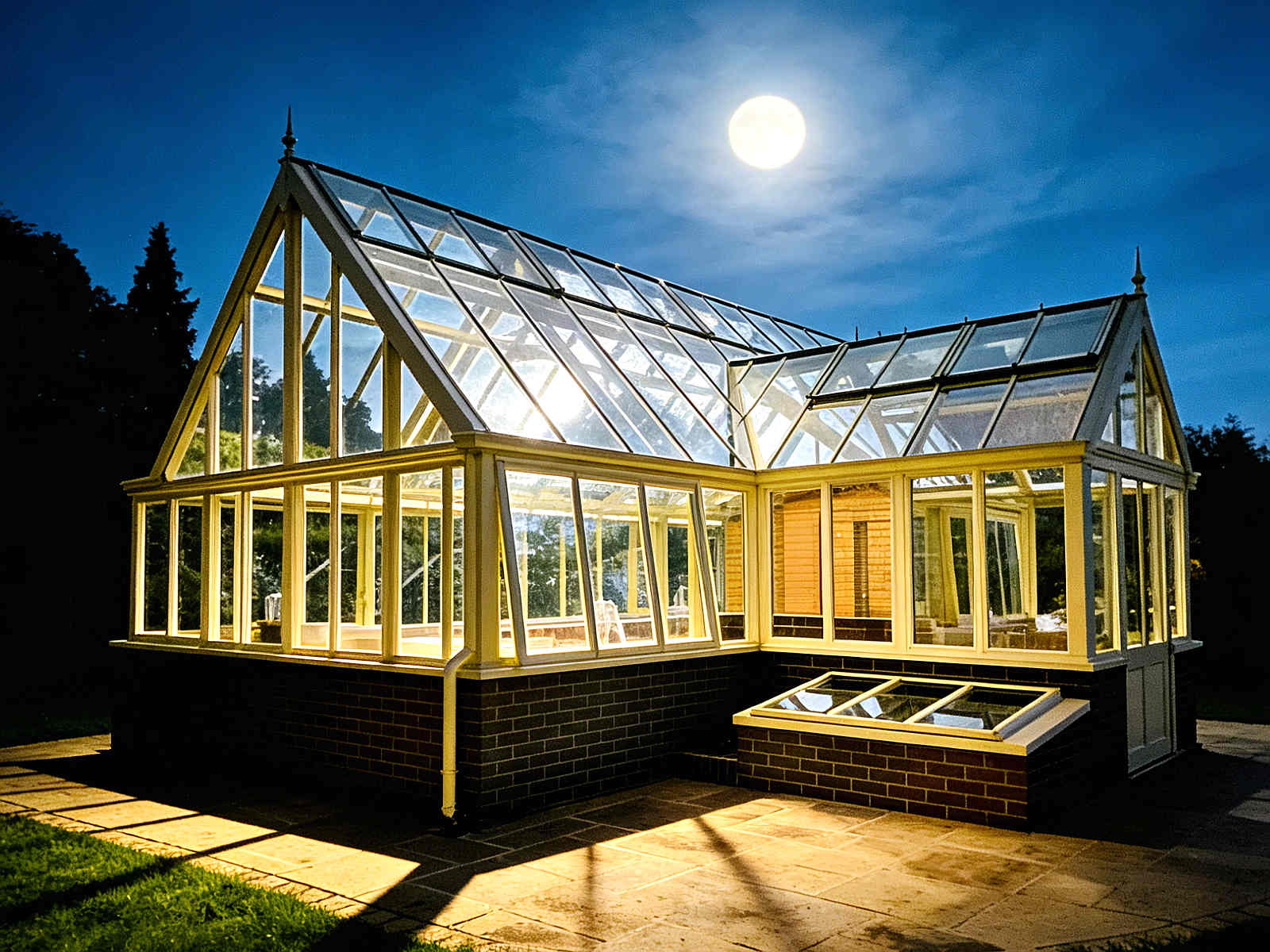 The Glass Greenhouse under the moonlight-1